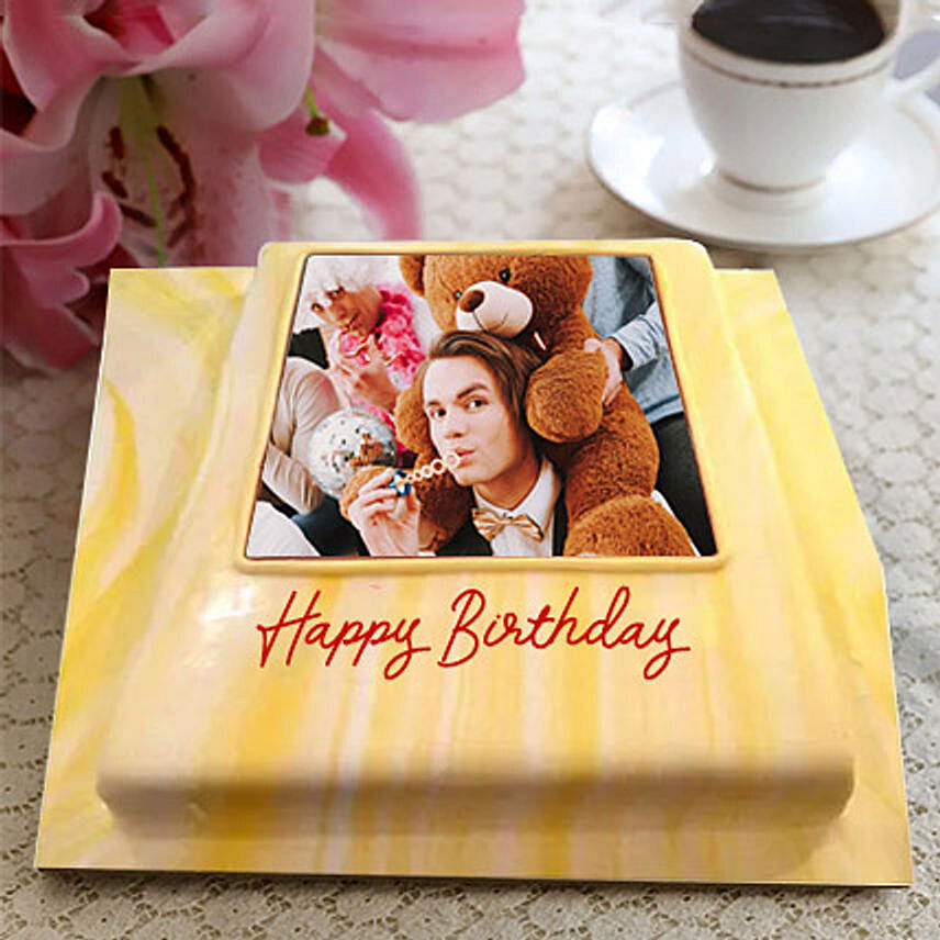 Framed Birthday Photo Cake- Truffle Half Kg