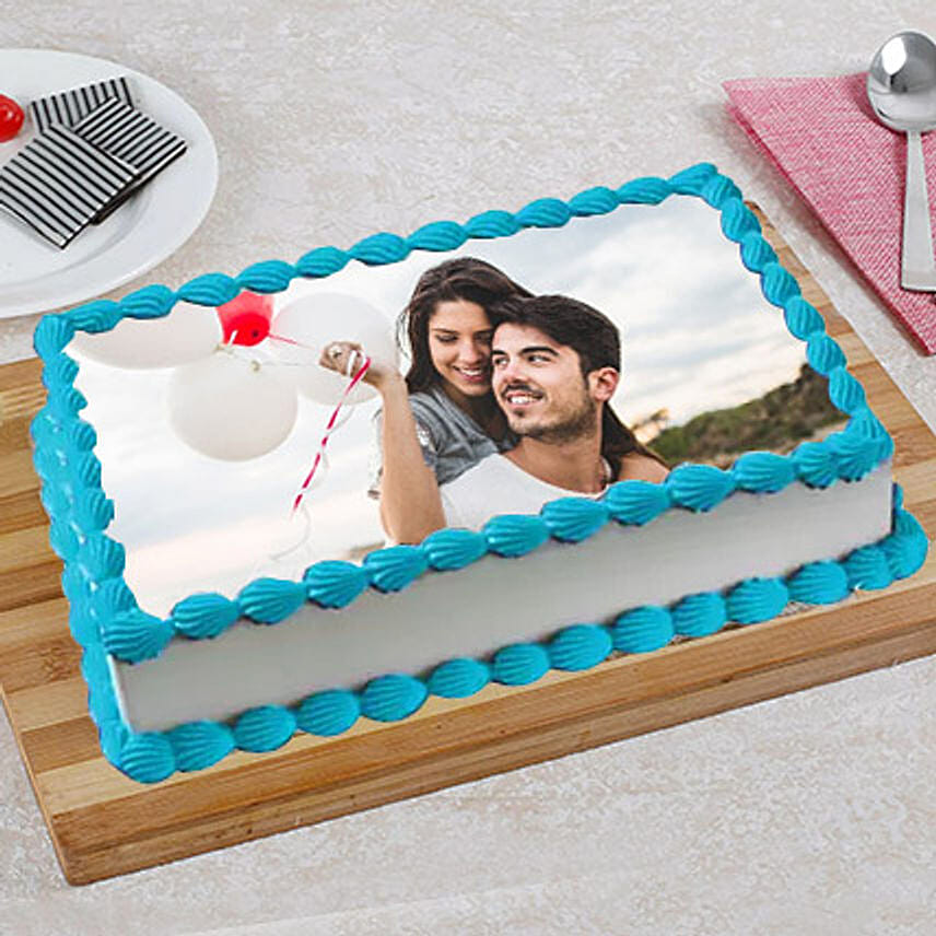 Happy In Love Photo Cake- Pineapple 2 Kg Eggless