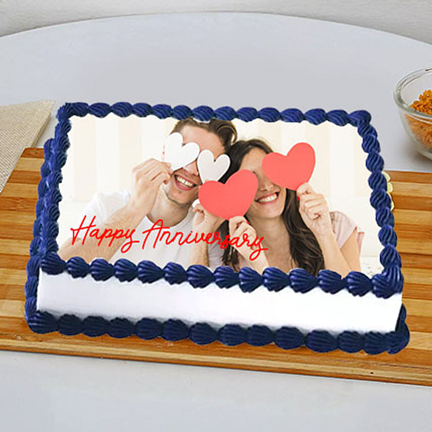 In Love Anniversary Photo Cake- Black Forest 2 Kg Eggless