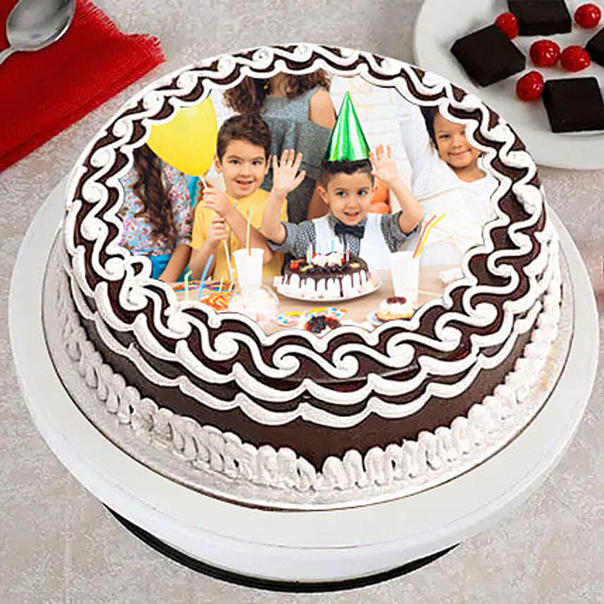 Joyful Birthday Photo Cake- Black Forest Half Kg