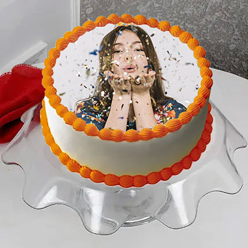 Sparkling Birthday Photo Cake- Truffle Half Kg