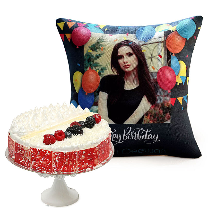 Birthday Balloon Cushion with Vanilla Cake