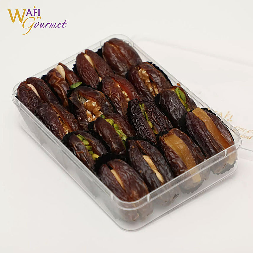 A Box Of Small Majdool Dates with Dry Nuts Filling 430g
