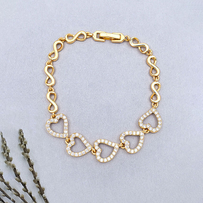Beautiful Heart Shape Gold-Toned Bracelet