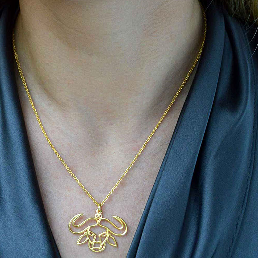 Gold Plated Brass Buffalo Necklace