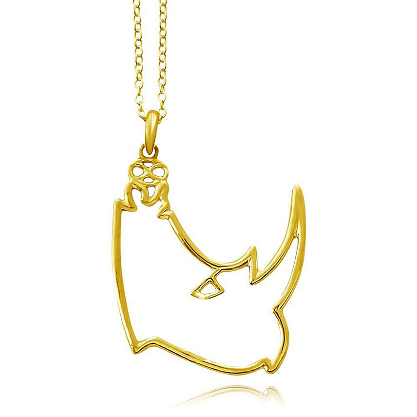 Gold Plated Brass Resilient Rhino Necklace