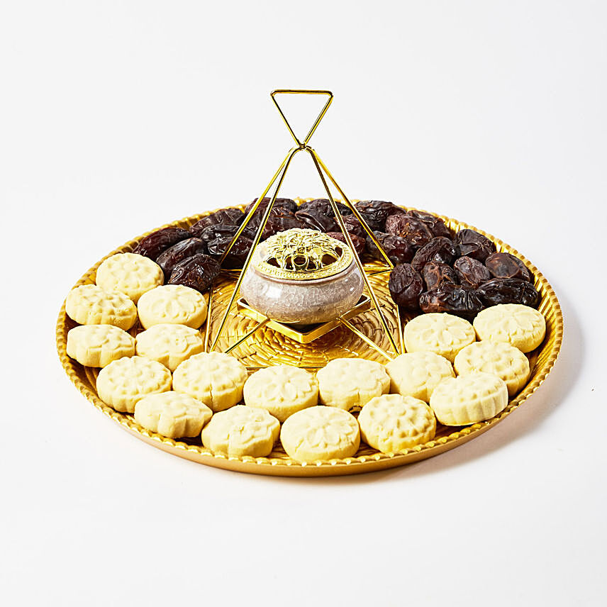 Ramadan Mubarak Dates With Cookies N Bakhoor Lamp