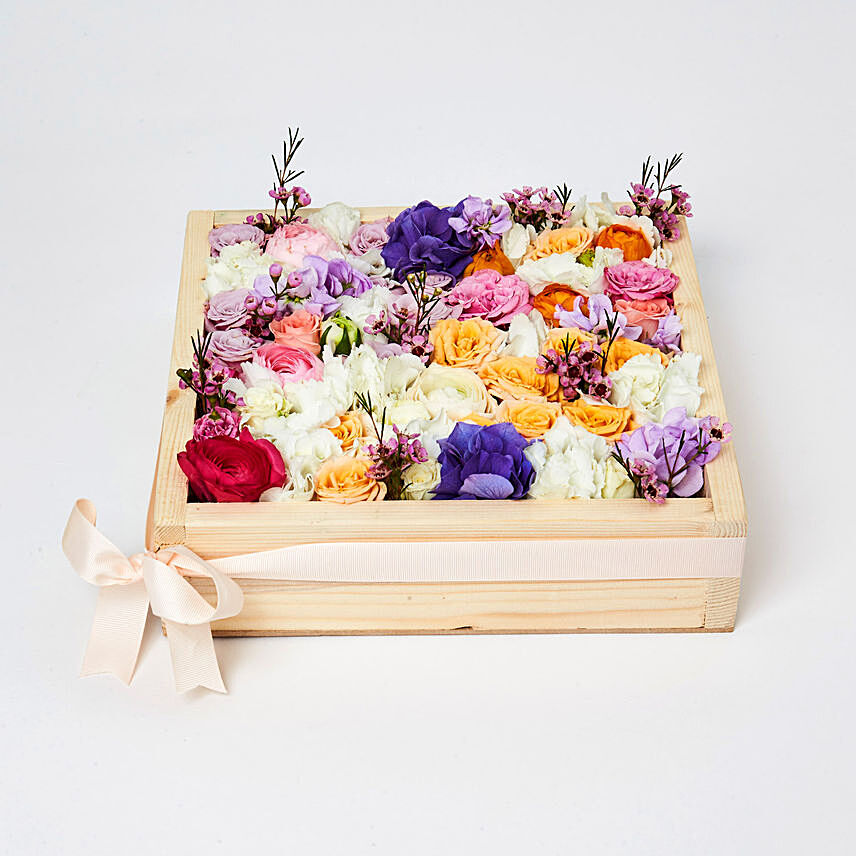 Vibrant Assorted Flowers Box Arrangement