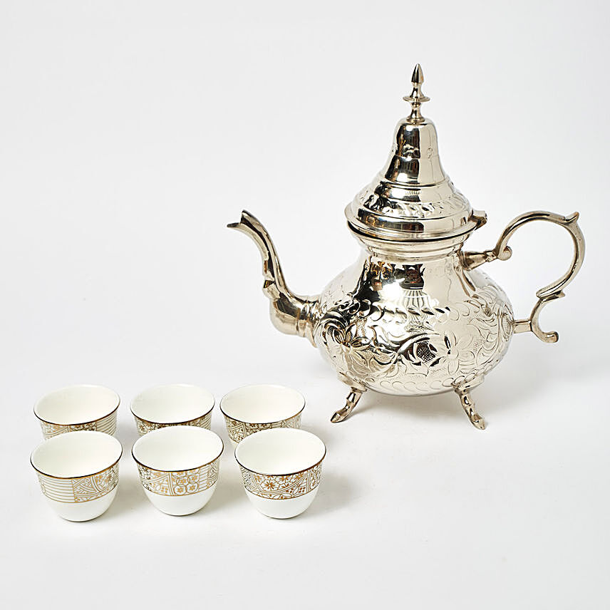 Ramadan Special Decorative Tea Pot With Coffee Cups
