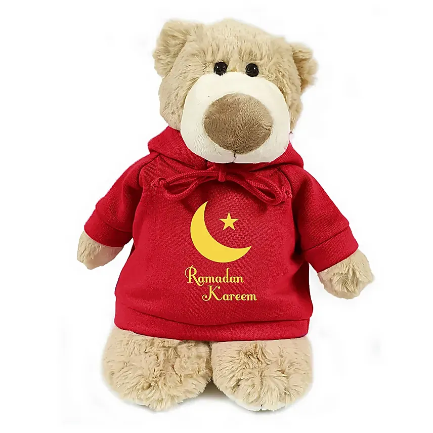Ramadan Kareem Red Hoodie Brown Colour Bear
