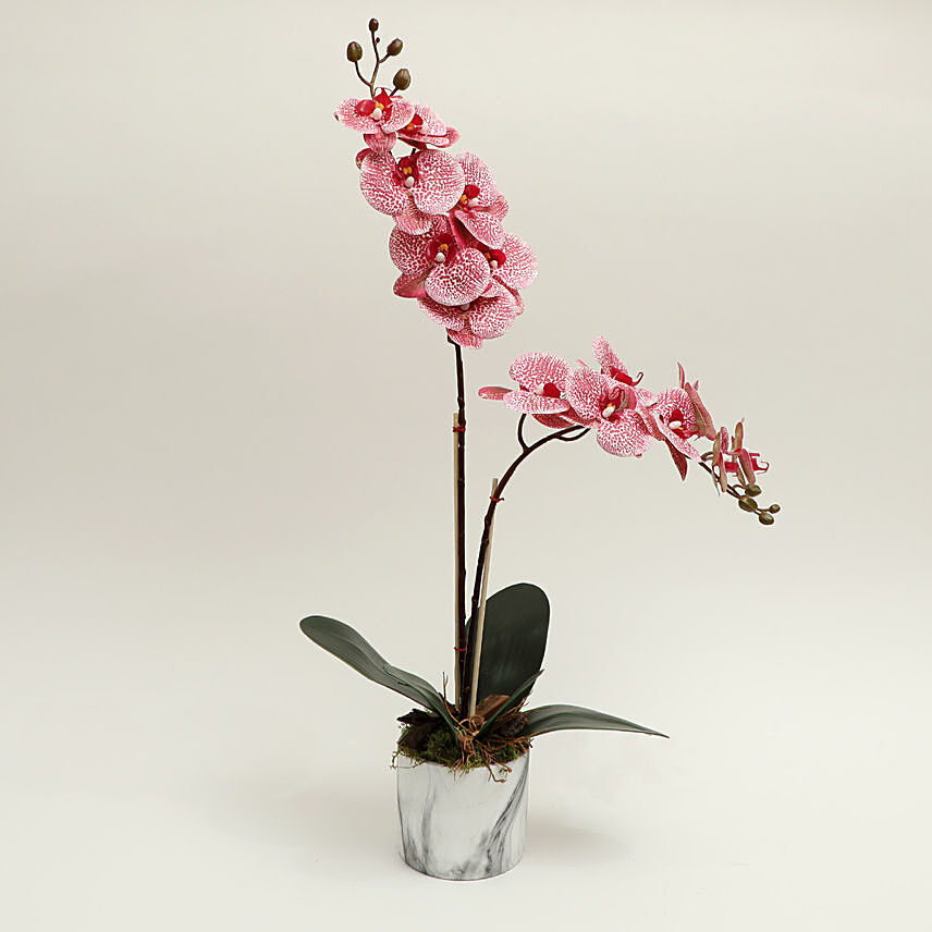 Lovely Artificial Purple Phalaenopsis Vase Arrangement