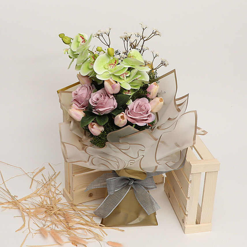 Premium Artificial Mixed Flowers Bouquet