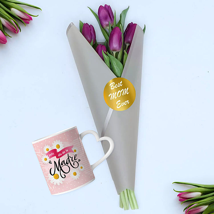 Mothers Day Wishes With Tulips Bouquet