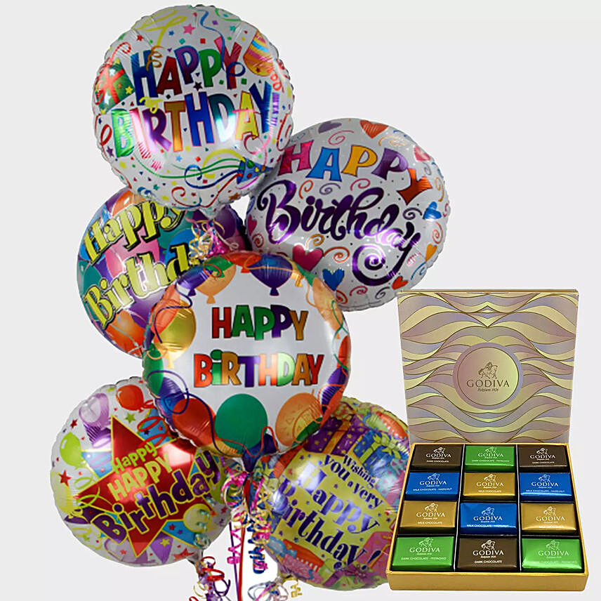 Birthday Balloons and Godiva Chocolates