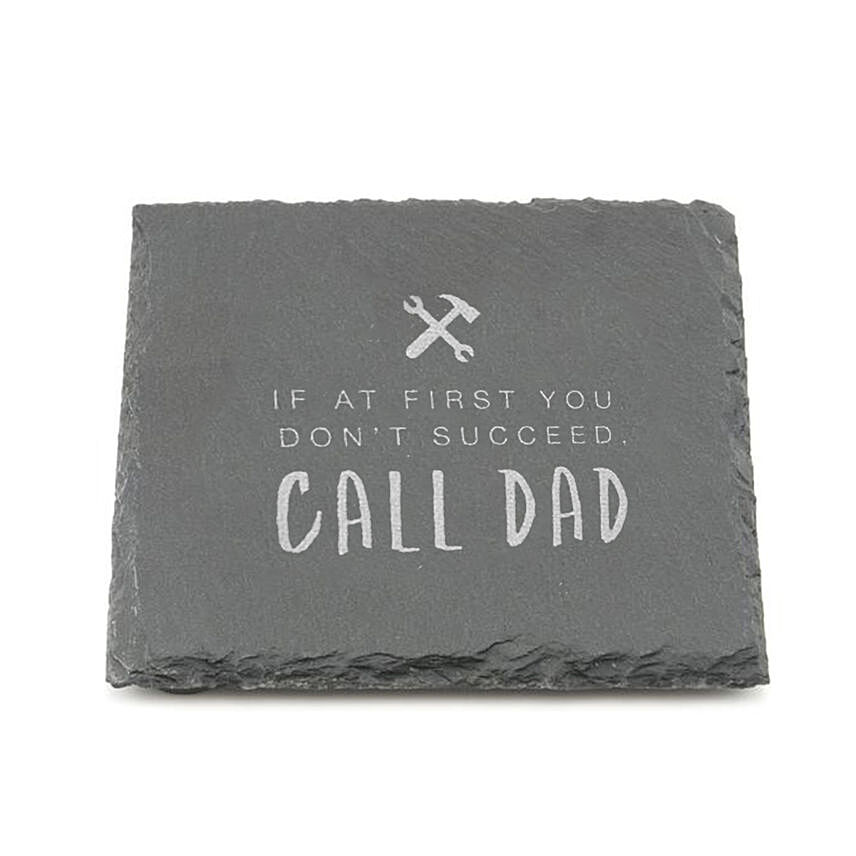 Engraved Text Slate Coasters 4 Pieces