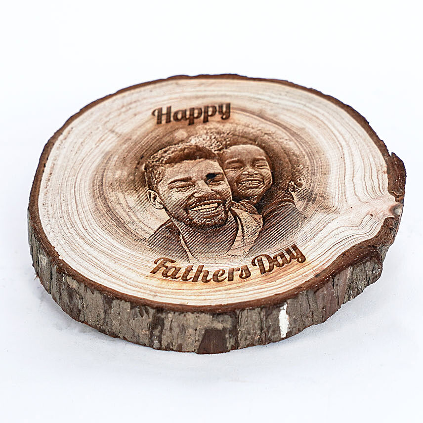 Personalised Wooden Round Log Disc for Dad