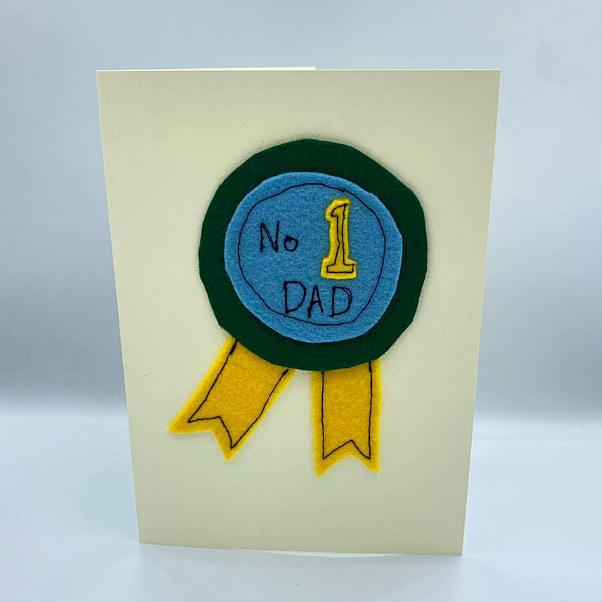 No 1 Dad Handcrafted Greeting Card