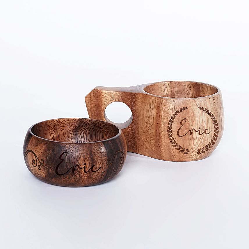 Engraved Bowl and Mug