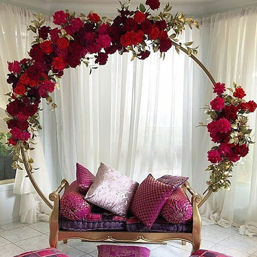 Premium Mixed Hydrangea & Purple Carnations Arrangement
