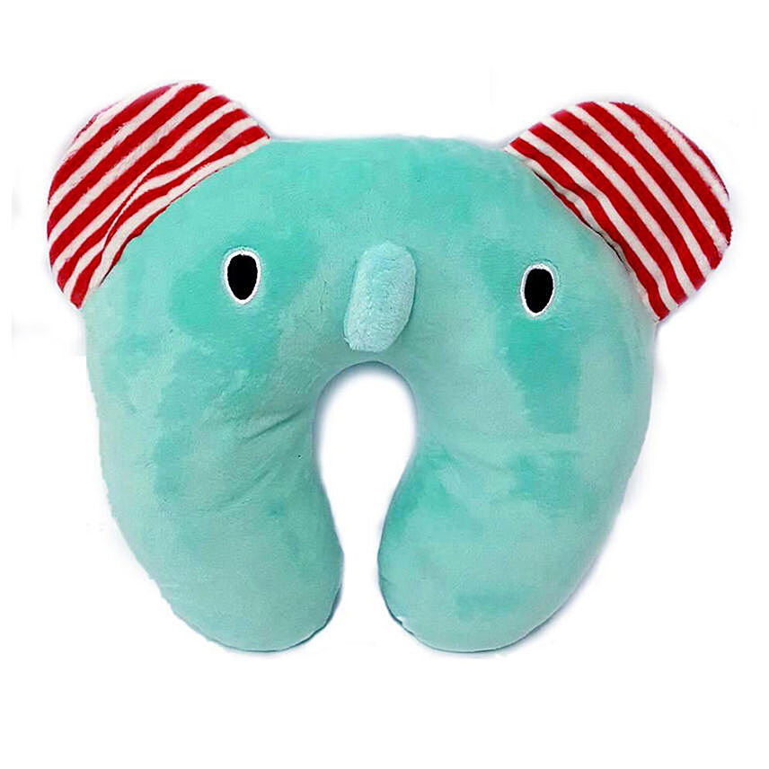 Super Soft Green Elephant Face Child Neck Pillow