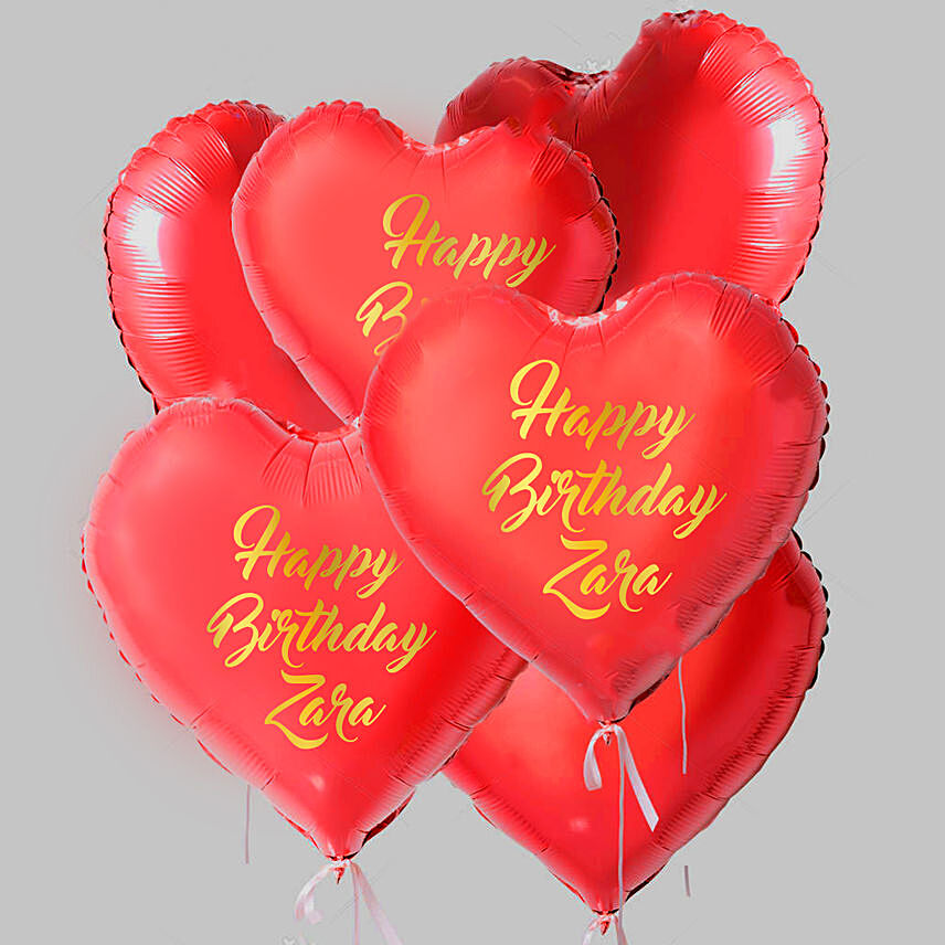 Red Heart Shaped Customized Text Balloons