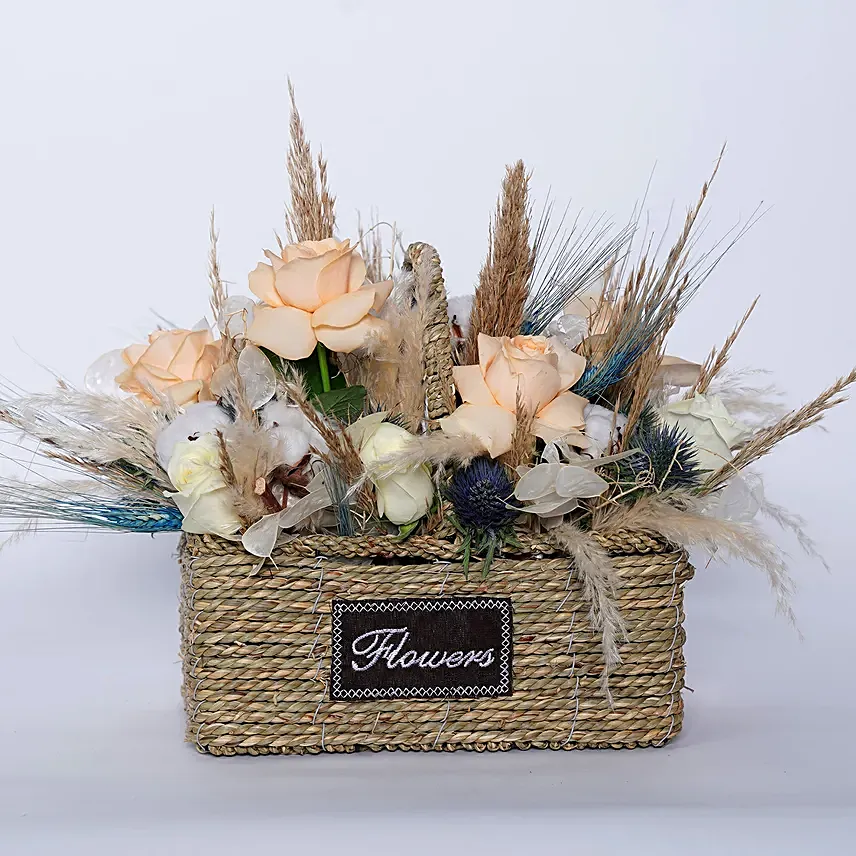 Delightful Mixed Flowers In Beautiful Basket