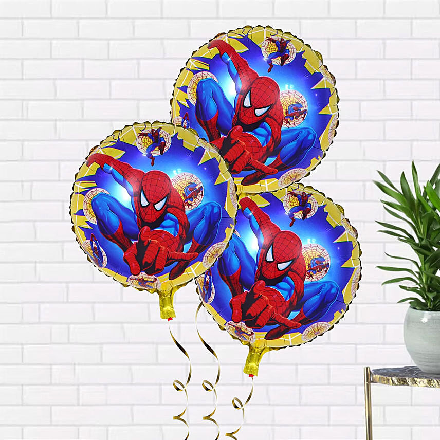 3 Spider Man Printed Balloons