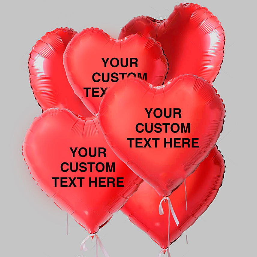 Cute Heart Shaped Customized Text Balloons
