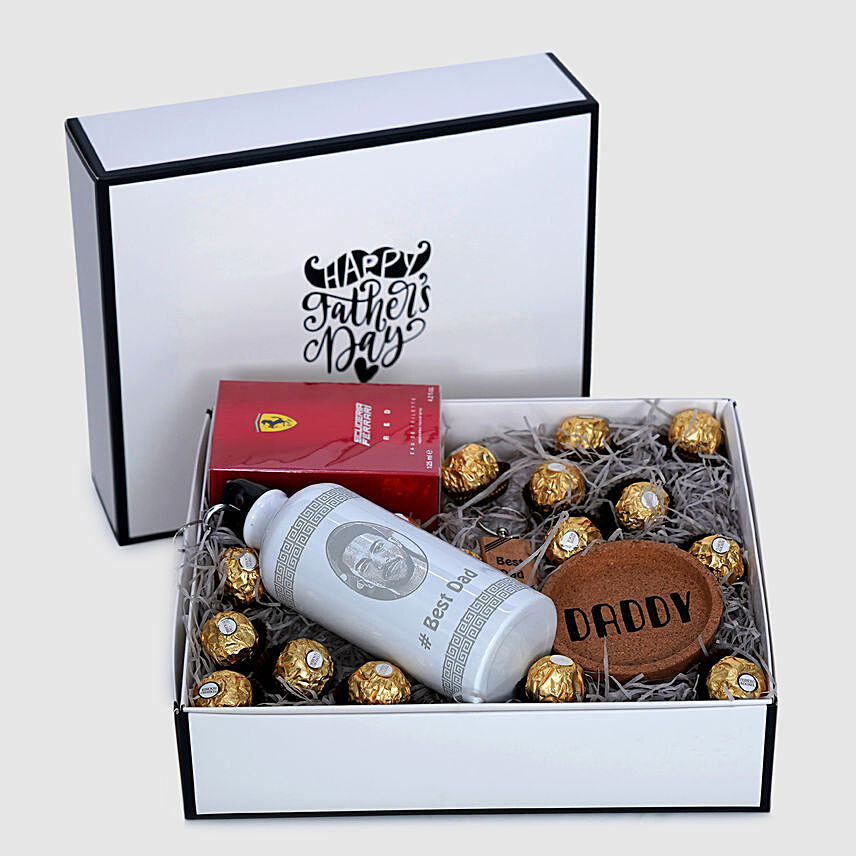 Personalised Engraved Bottle And Best Dad Keychain Box