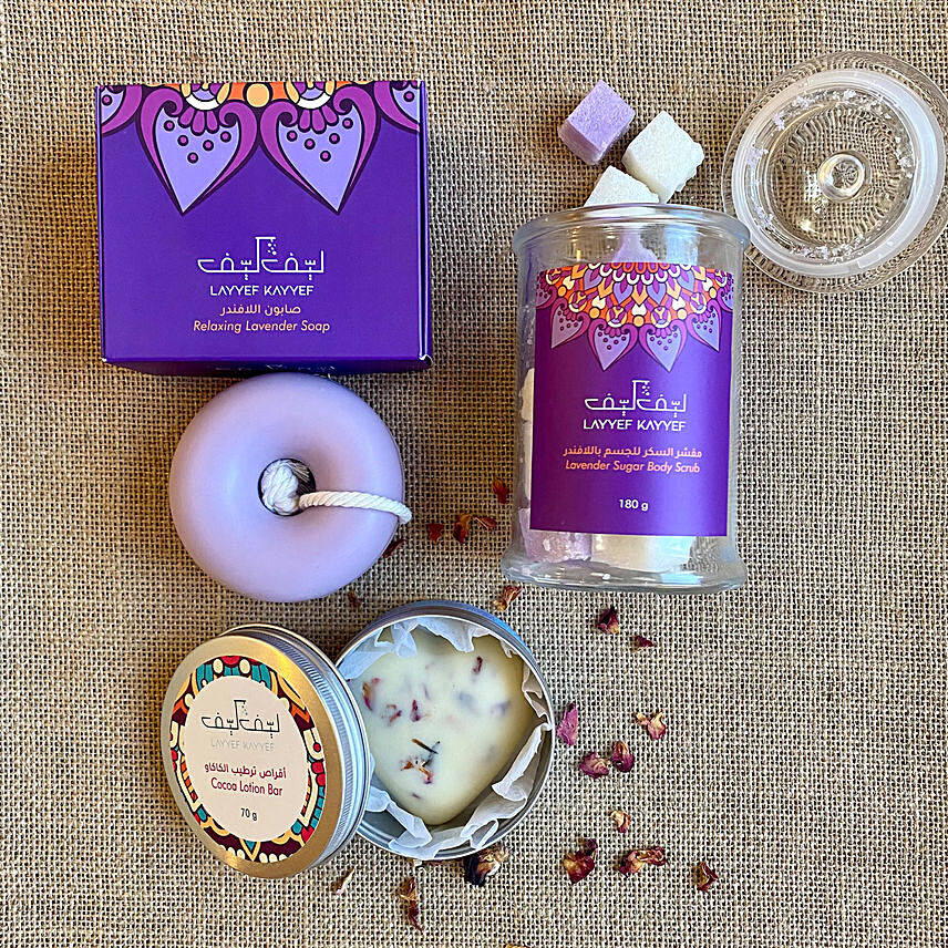 Looafah Lavender Soap with Scrub n Lotion