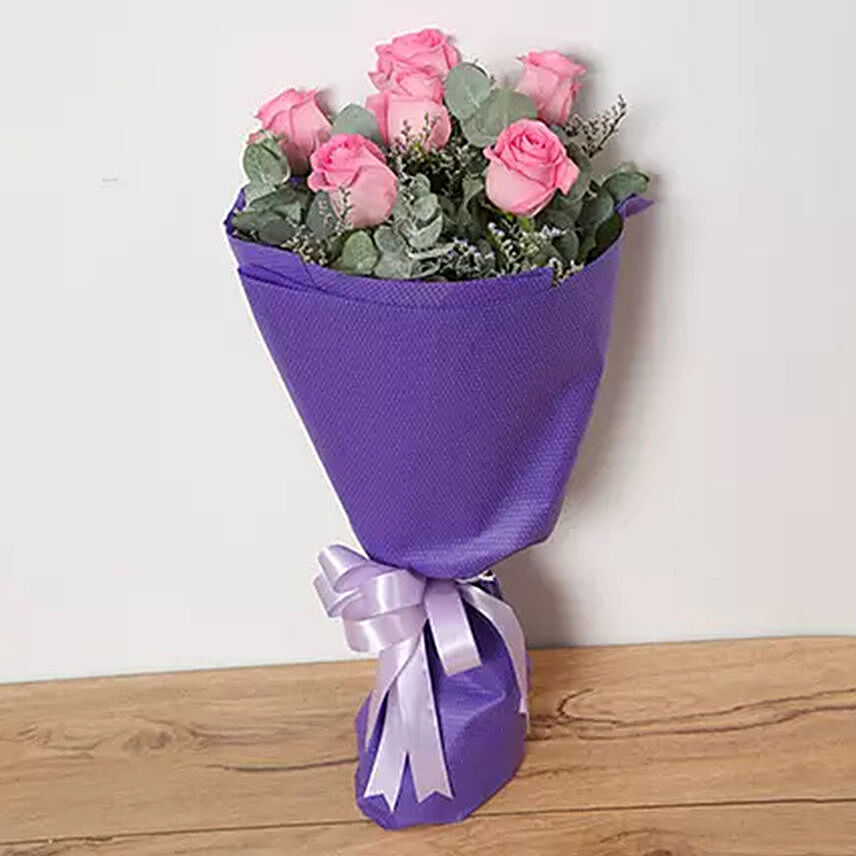 Bouquet Of Pink Roses Deluxe