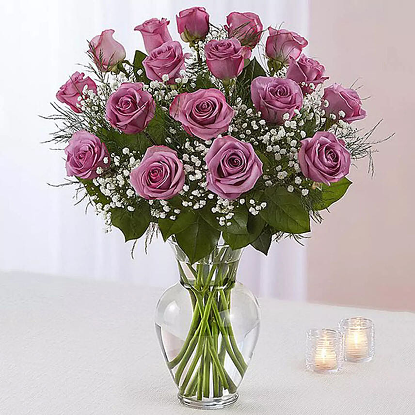 Bunch of 20 Light Purple Rose