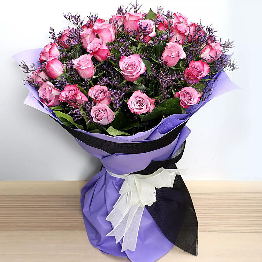 Dual Shade Purple Roses Bouquet Standard