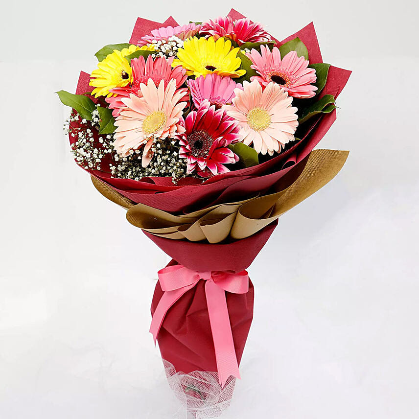 10 Gerberas Flowers Bouquet