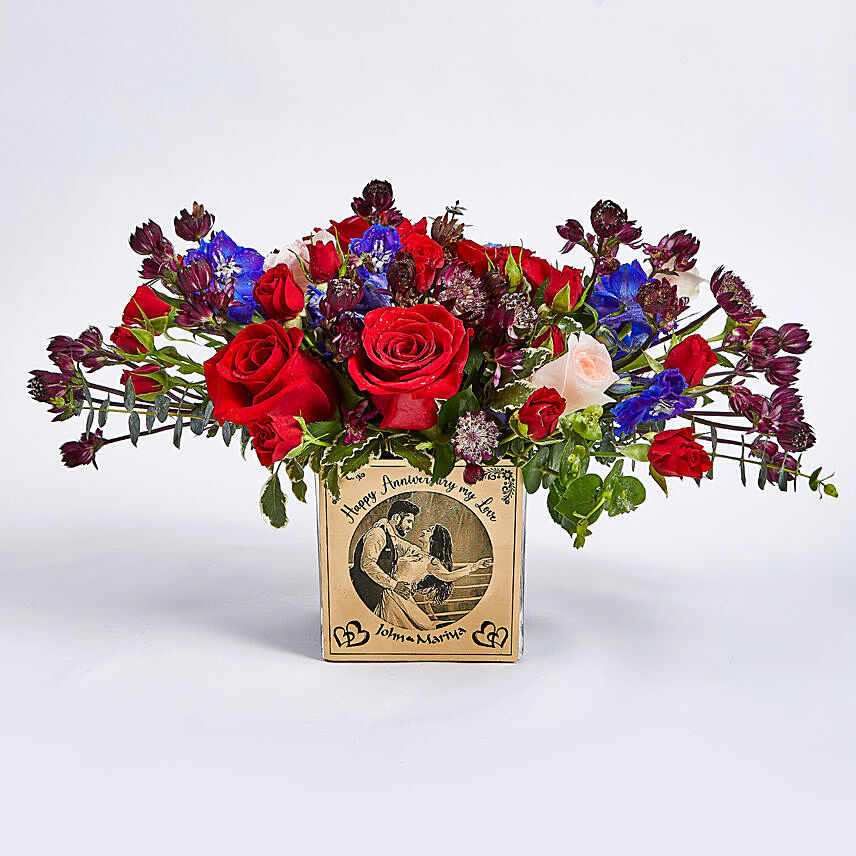 Personalised Vase Anniversary Flowers