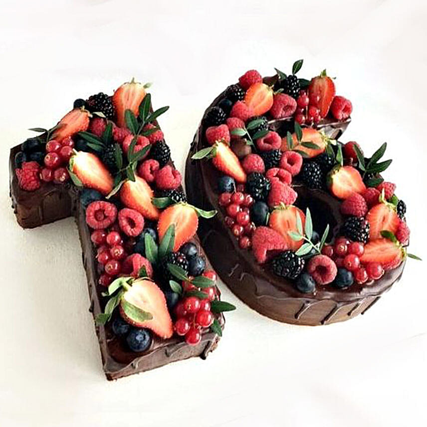 Number 16 Mixed Berries Chocolate Cake