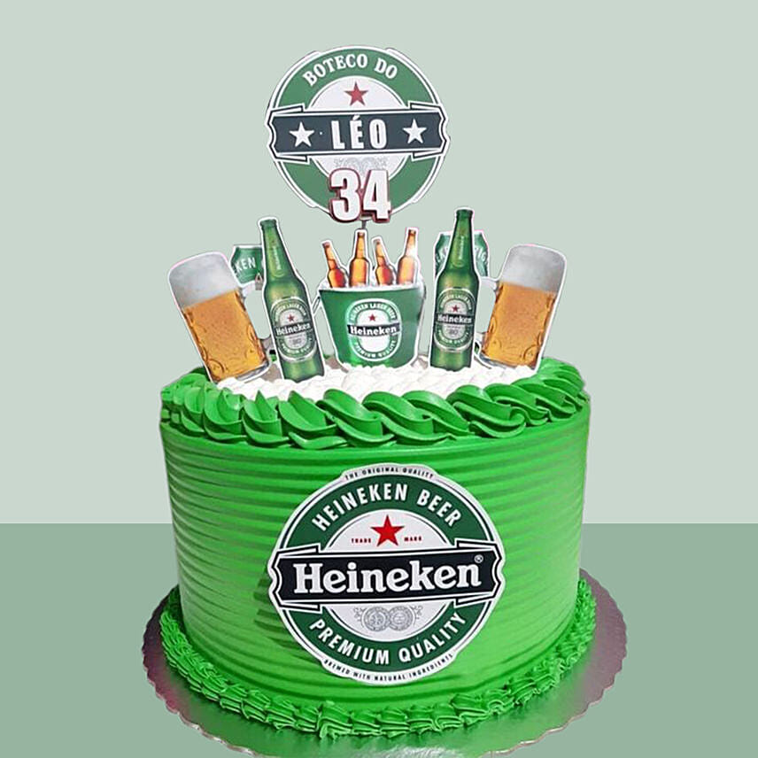 Heineken Beer 3D Cake Chocolate