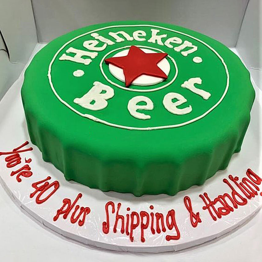 Heineken Themed 3D Cake Chocolate