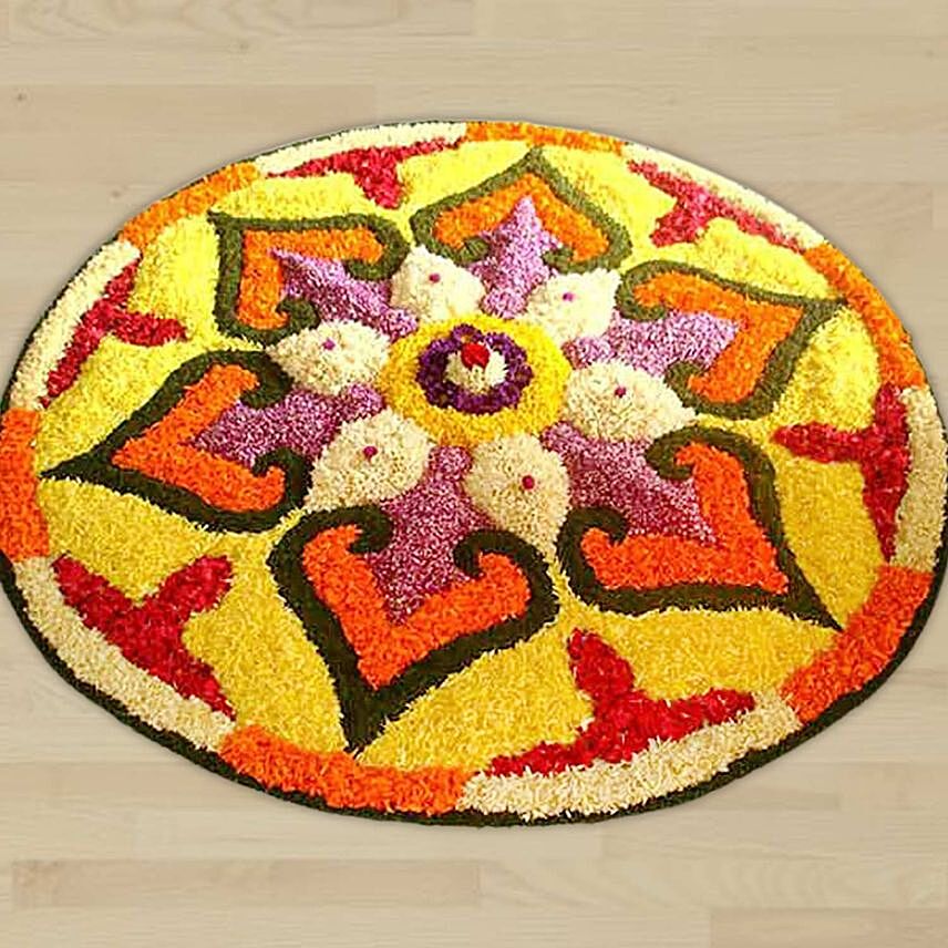 Happy Onam Flower Petals Pookalam