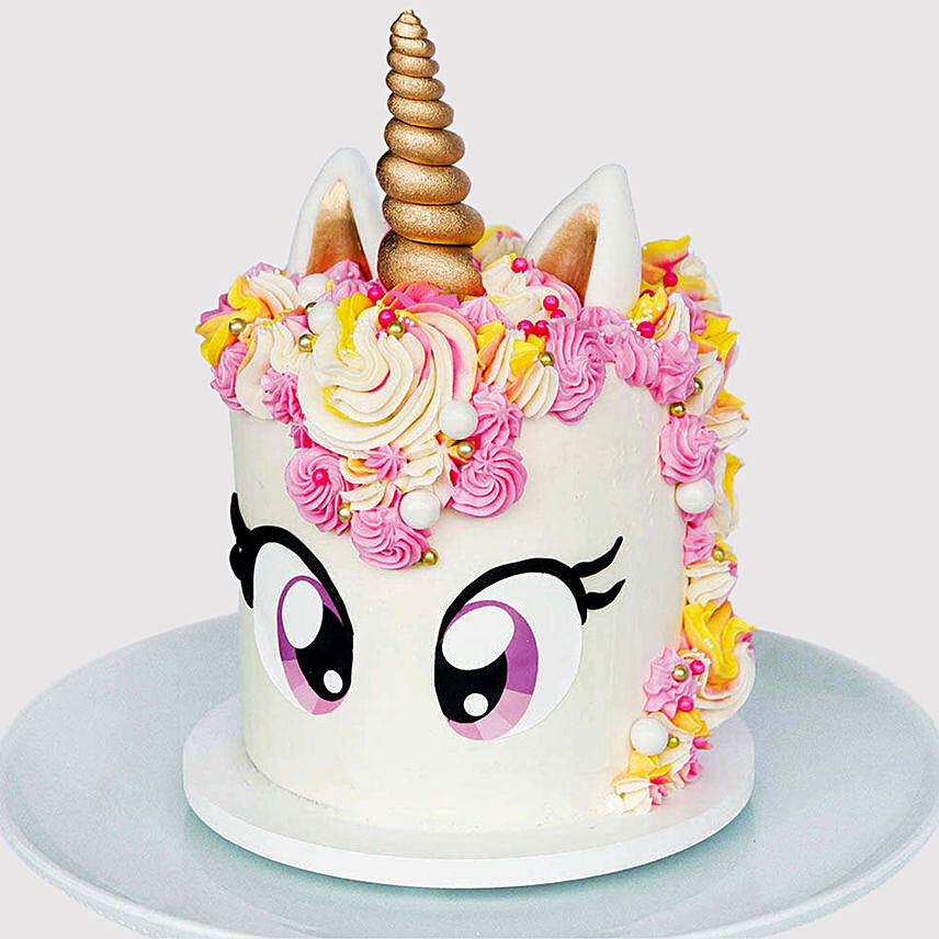 Big Eyed Unicorn Red Velvet Cake