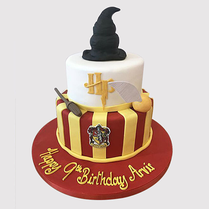 Harry Potter Theme Fondant Marble Cake