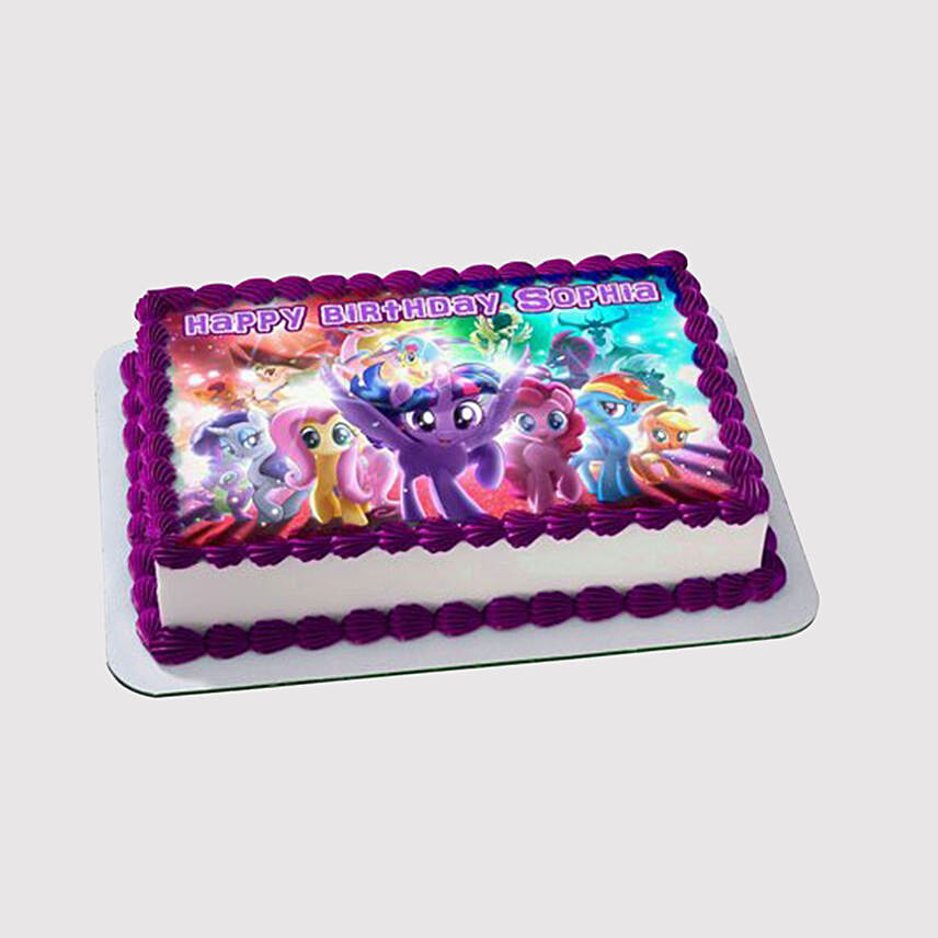 My Little Pony Themed Photo Marble Cake