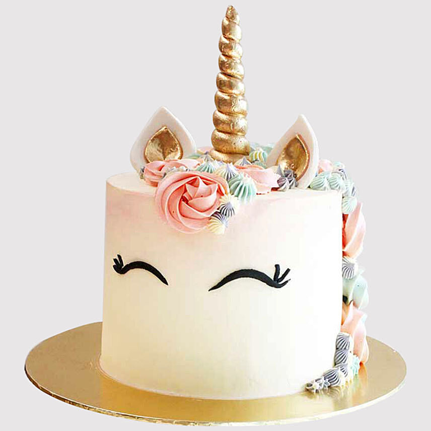 Pretty Unicorn Themed Marble Cake
