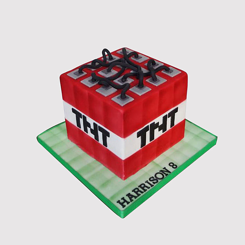 TNT Minecraft Marble Cake