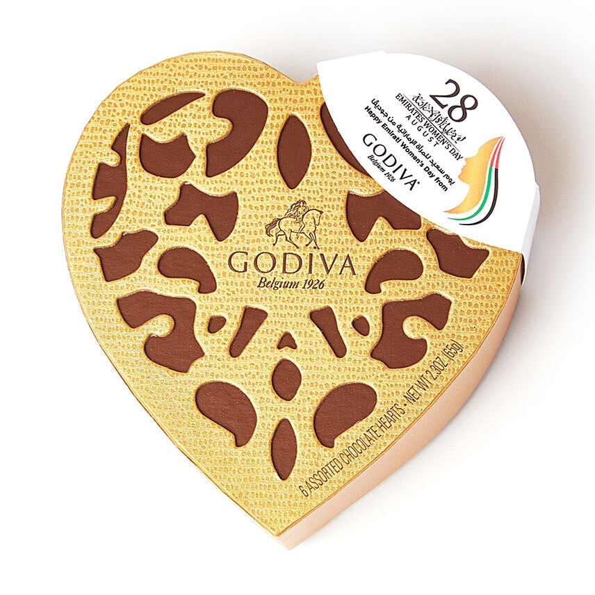 Godiva Heart Shaped Chocolates 6Pcs
