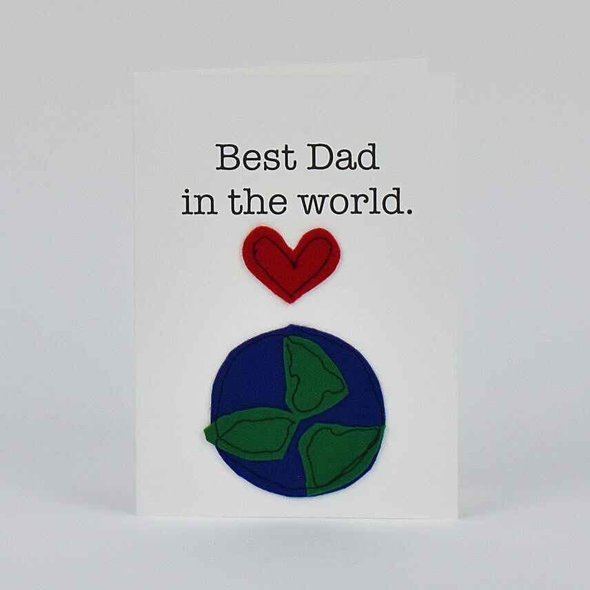Best Dad In The World Handcrafted Greeting Card