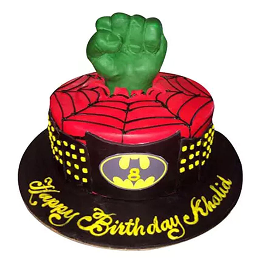 Superheroes At One Place Cake Chocolate