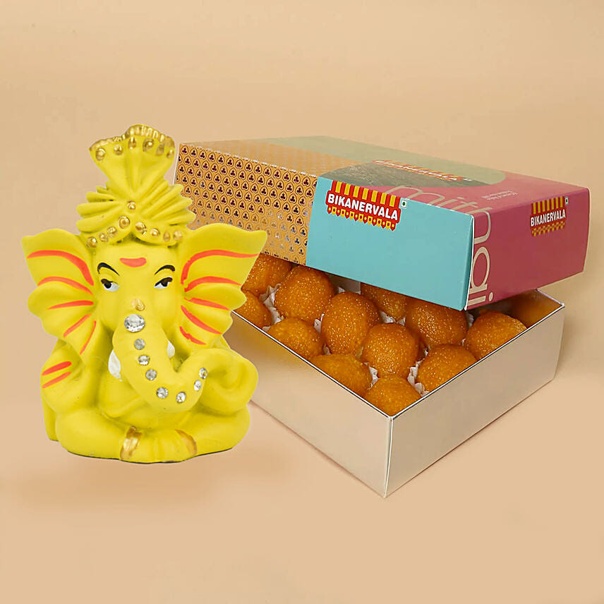 Motichoor Laddoo And Ganesha Combo