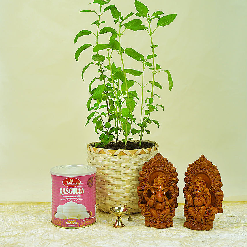Divine Items With Tulsi Plant