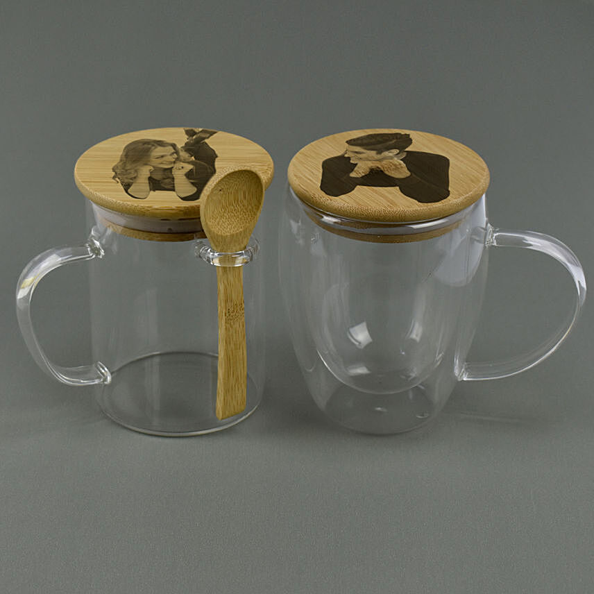 Two Personalised Glass Mugs